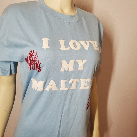 Vintage 80s Anvil Maltese Blue Tshirt - Picture 6 of 10